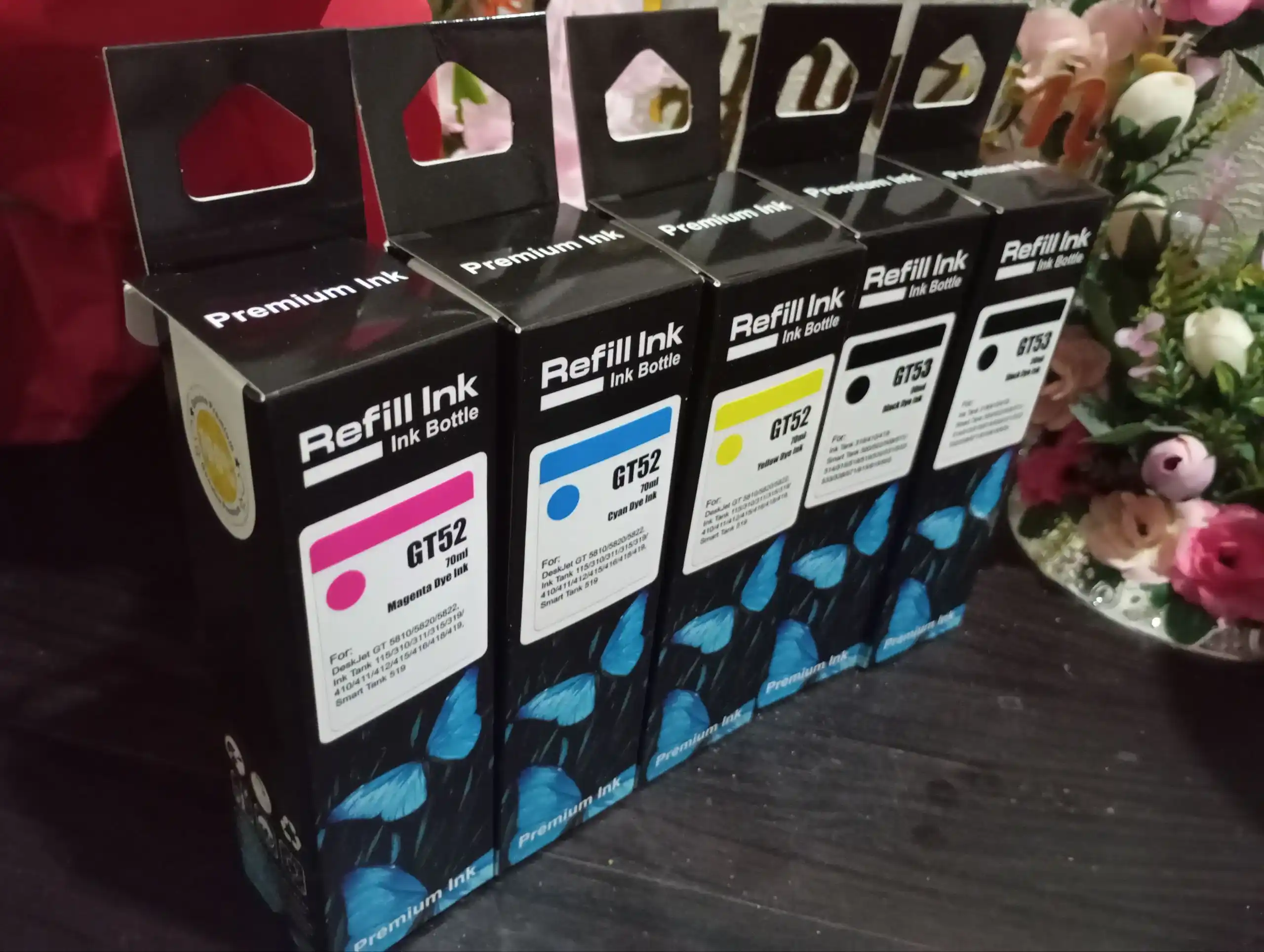 Чернила HP HGT52 для Ink Tank 110, 115, 119, 310, 315, 500, 515, 4 цвета + 1 черный в подарок
