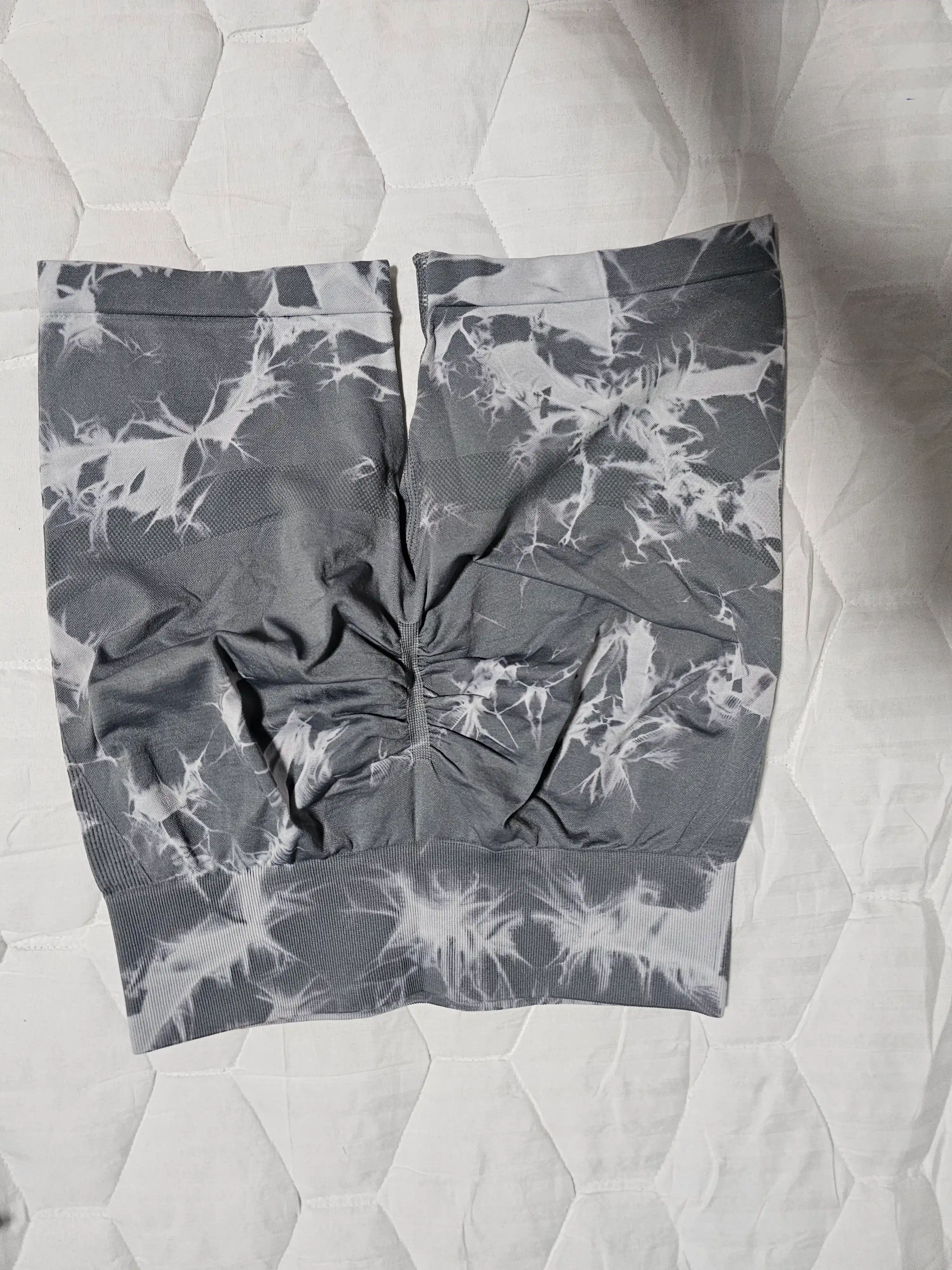 Шорты спортивные, велосипедки, Push-up, Tie-dye, с высокой посадкой, утягивающие