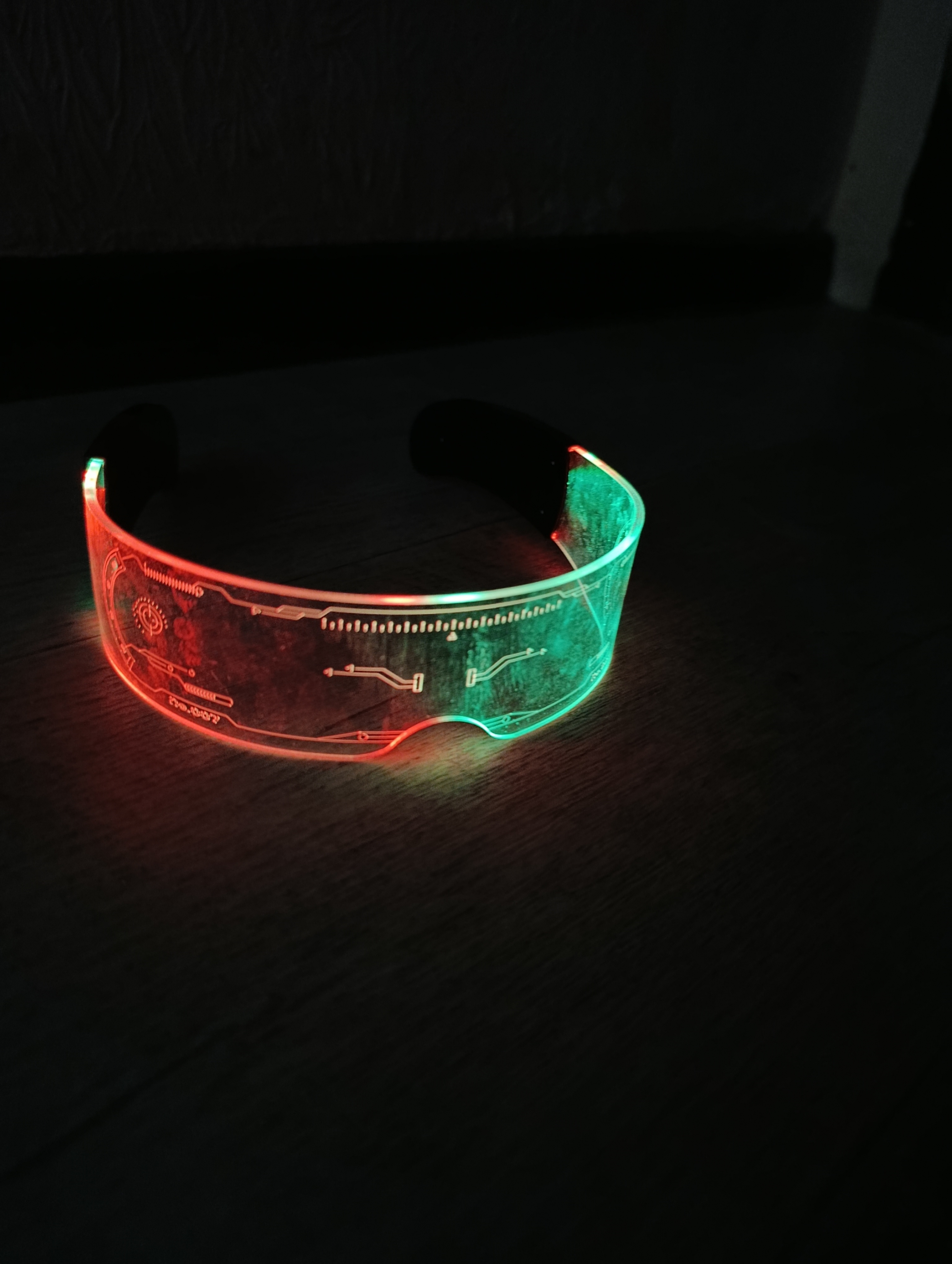 Yorqin LED ko'zoynaklar, ziyofat uchun, neon, svetodiod, uniseks, shaffof