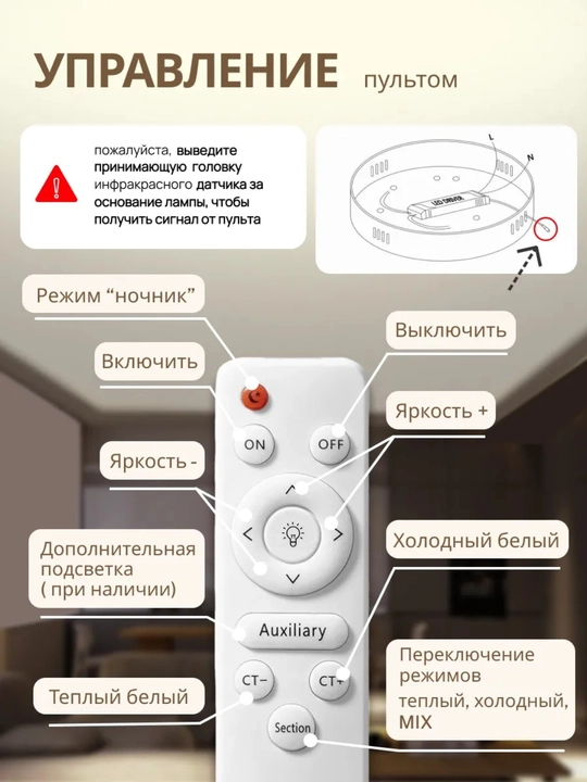 Современная люстра с пультом, патронами и тремя режимами LED люстра для кухни и спальни
