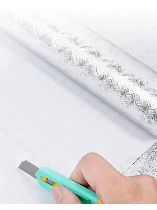 Mebel va devorlar uchun o'z-o'zidan yopishqoq plyonka, alyuminiy folga 60x200 sm