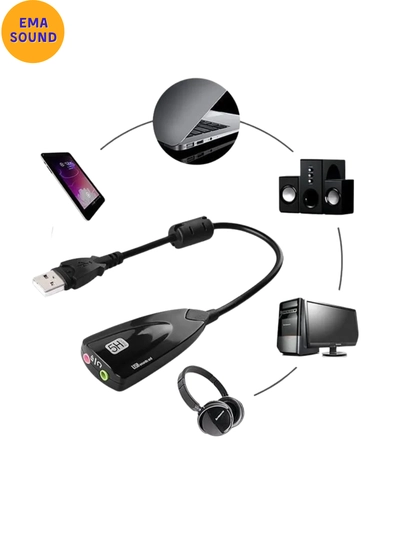 Usb Sound Ovoz Tashqi Kartasi 5h Ovoz Yozish Va Eshittirish Uchun