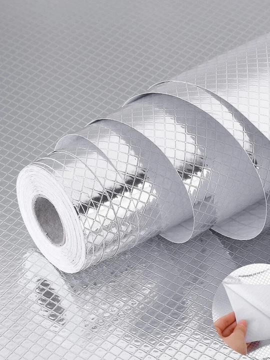 Mebel va devorlar uchun o'z-o'zidan yopishqoq plyonka, alyuminiy folga 60x200 sm