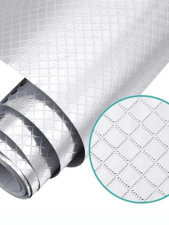 Mebel va devorlar uchun o'z-o'zidan yopishqoq plyonka, alyuminiy folga 60x200 sm