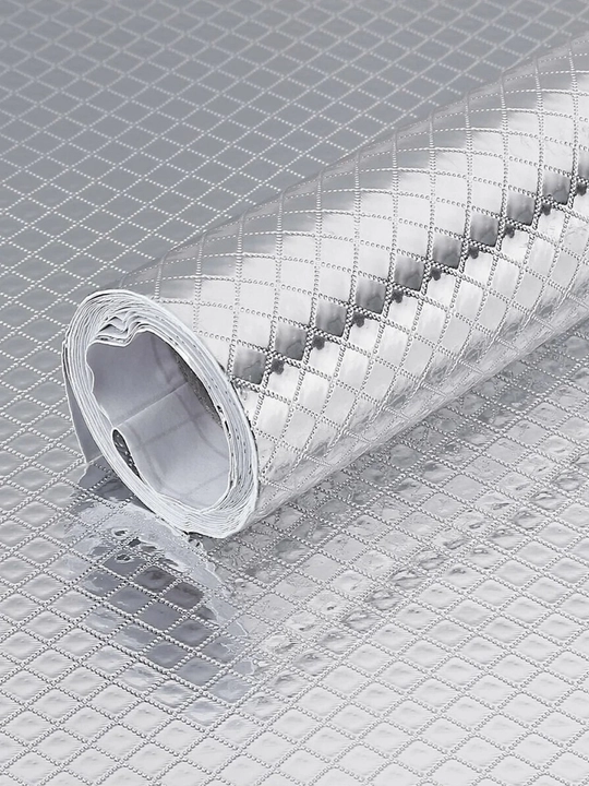 Mebel va devorlar uchun o'z-o'zidan yopishqoq plyonka, alyuminiy folga 60x200 sm