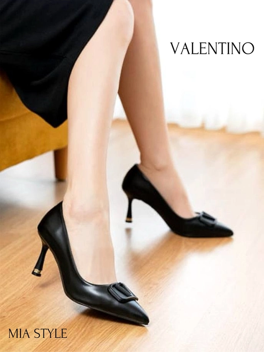 Ayollar nafis klassik VALENTINO tufli charm kabluk, 6 sm Turkiya mahsuloti razmerga razmer