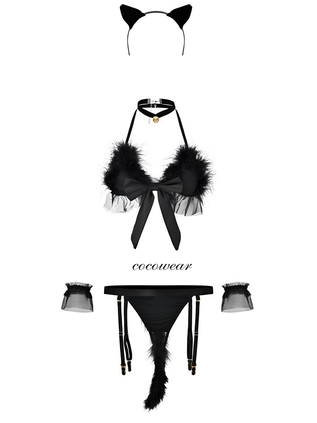 Shaffof ichki kiyim orqali mushuk