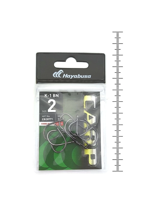 Крючки карповые Hayabusa K-1 BN# №2, 10 pcs, Black NIC - 
