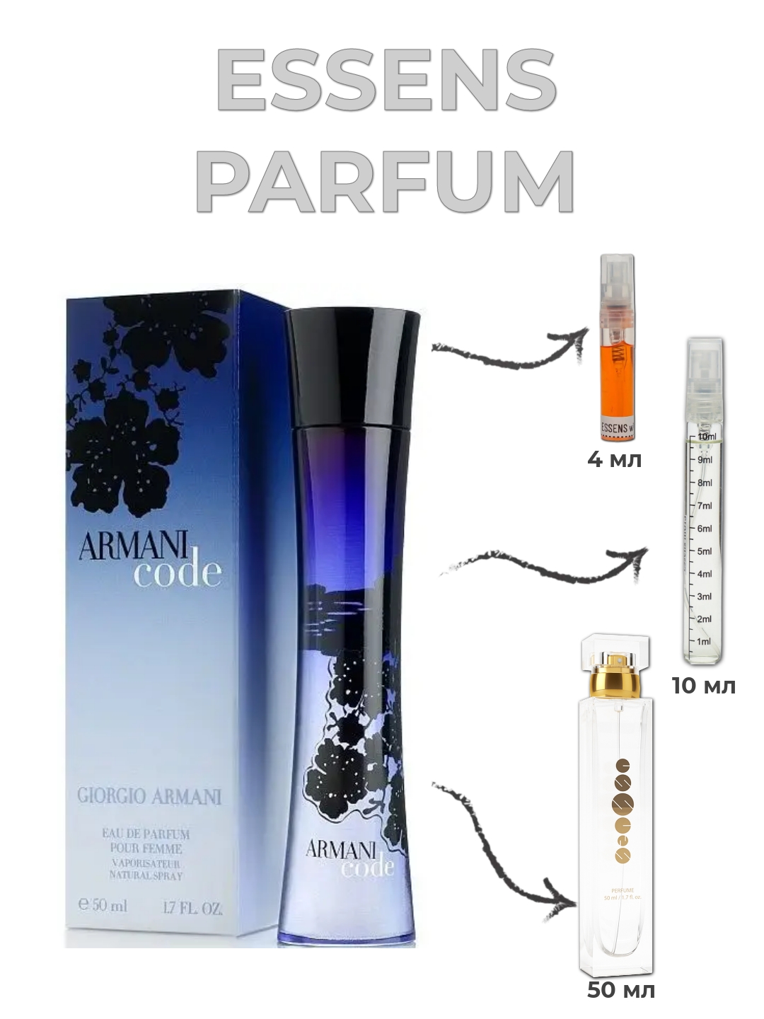 Парфюм для женщин и девушек ESSENS в стилистике Armani Code for Women  - 