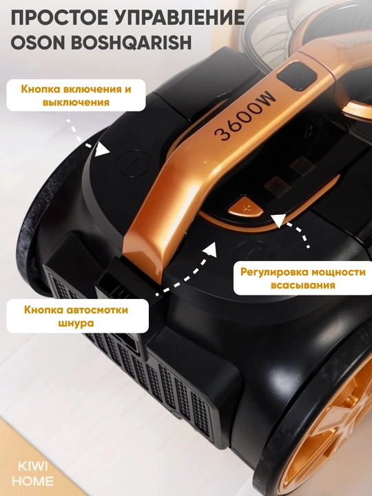 Пылесос BOSH мощный 3600W, инновационный циклонный, телескопической трубой, HEPA фильтр