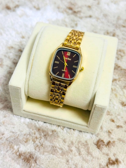 Cartier Женские наручные часы, кварцевый механизм, эко кожа ремешок — STATUSS-11-АЛЫЙ