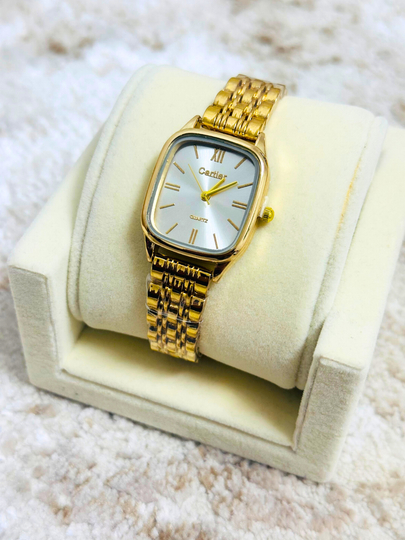 Cartier Женские наручные часы, кварцевый механизм, эко кожа ремешок — STATUSS-11-БАГРОВ