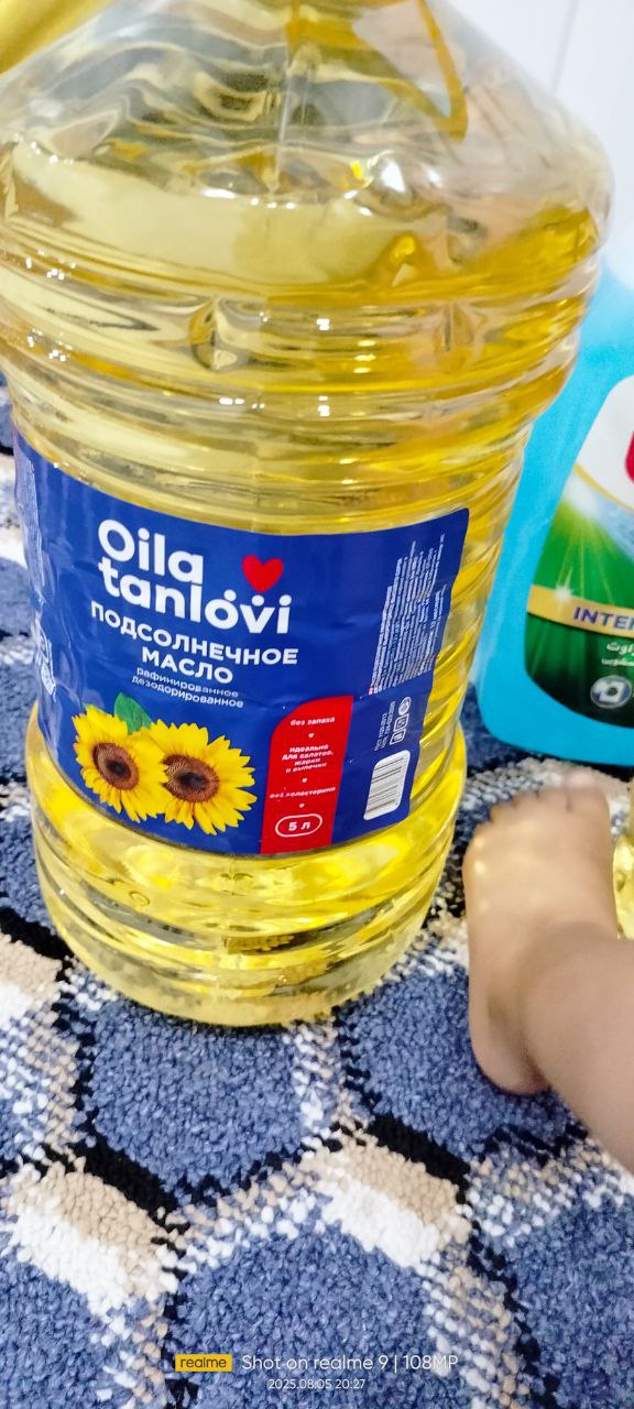 Kungaboqar yog'i Oila tanlovi, tozalangan va xidsizlantirilgan, 5 litr