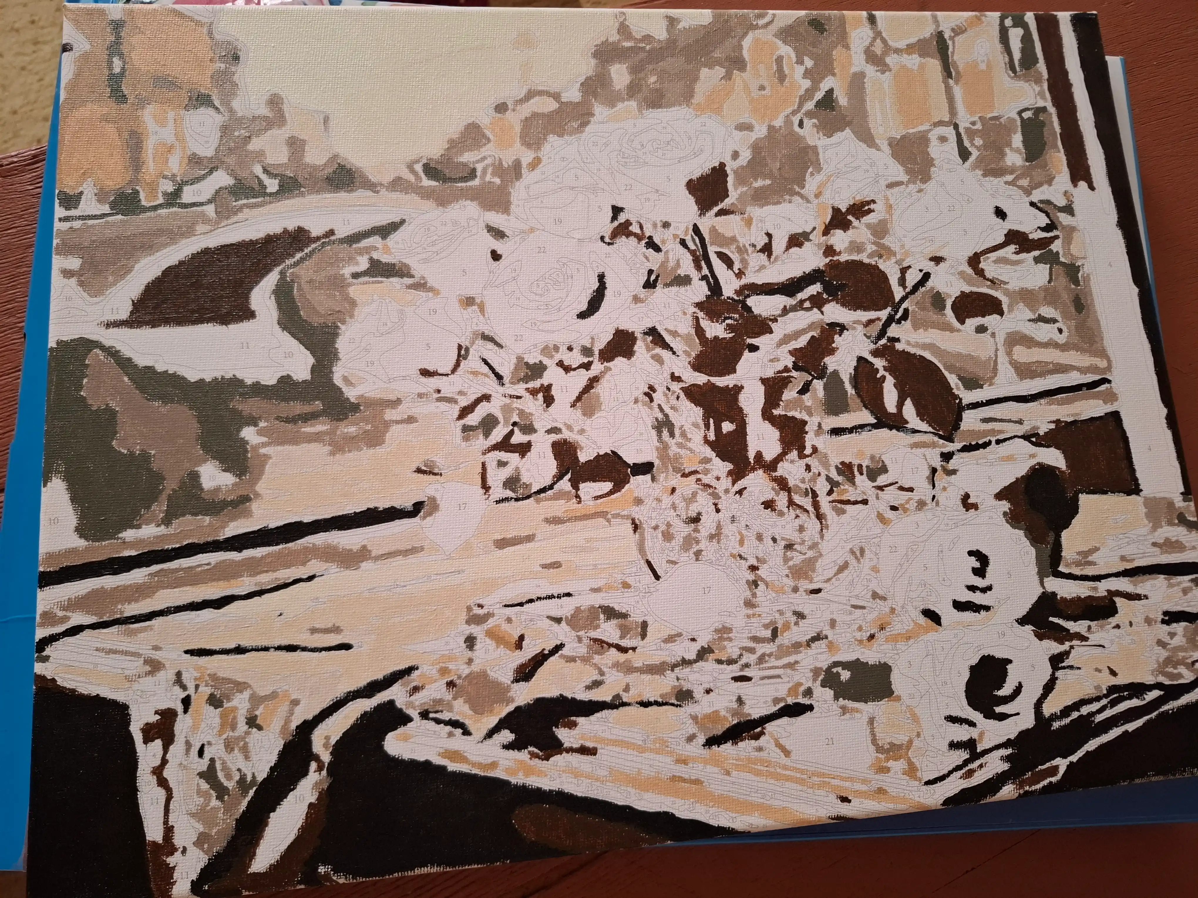 Raqamlar bo'yicha rasm Skystore Shaxarlar asosli ramkaga tortilgan, 30x40 sm