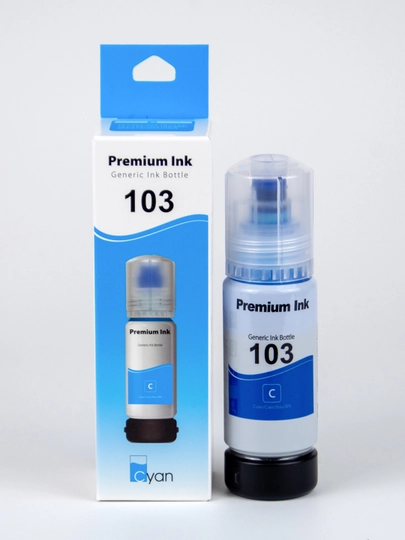 Epson L1210, 3200, 3250, 5190 printerlari uchun suvda eriydigan Dye Ink 103 Cyan siyohi