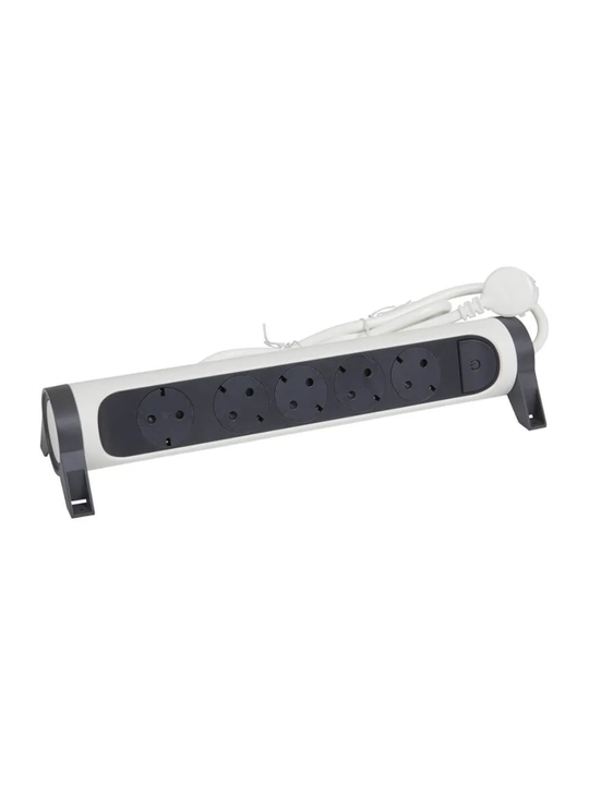 Удлинитель Legrand  5x2К+3, 16 А, поворотный, кабель 1.5 м, белый/чёрный