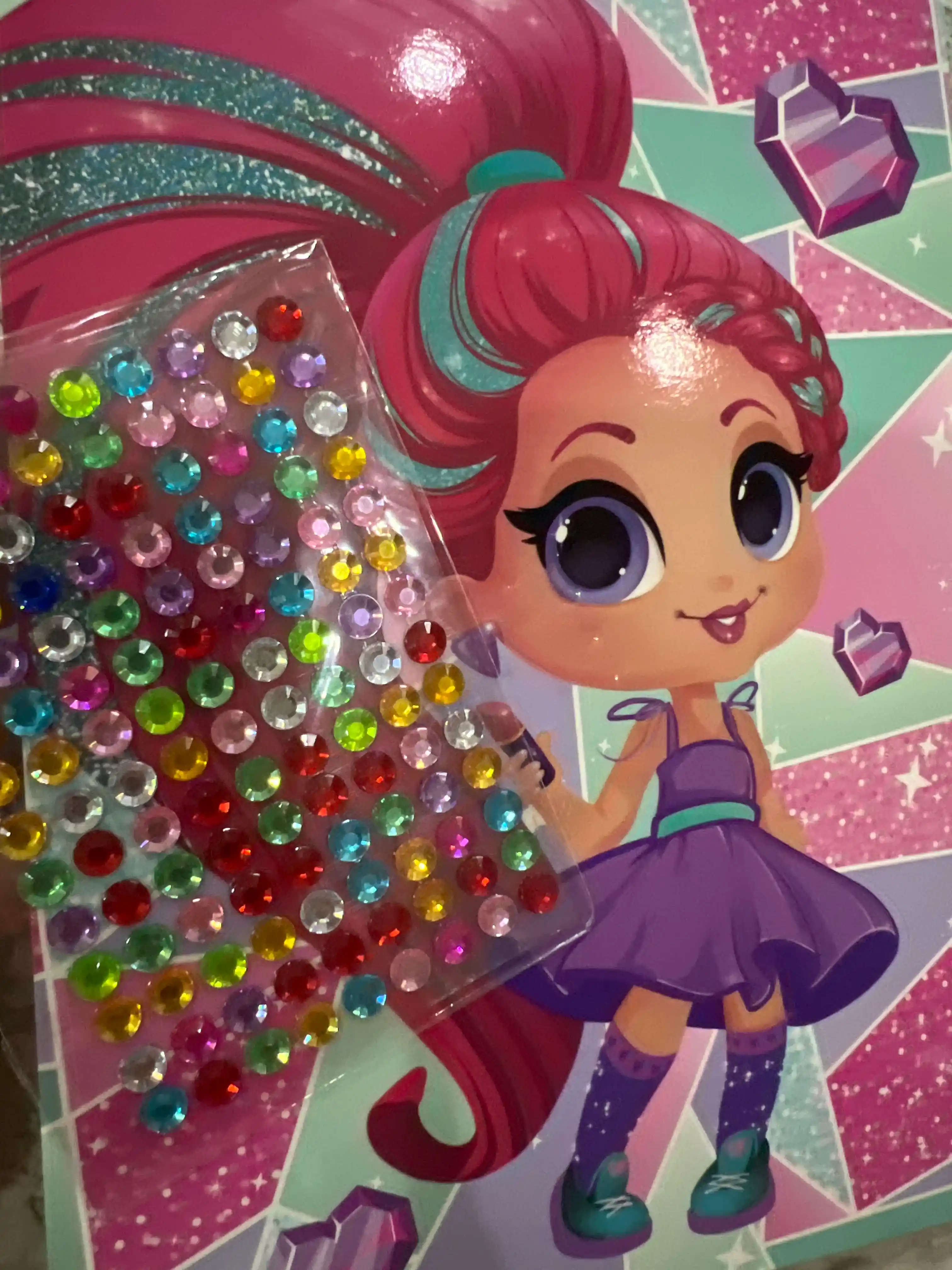 Qizlar uchun toshli applikatsiyasi, kristalli rasm, ijodiy to'plam, 3 dona