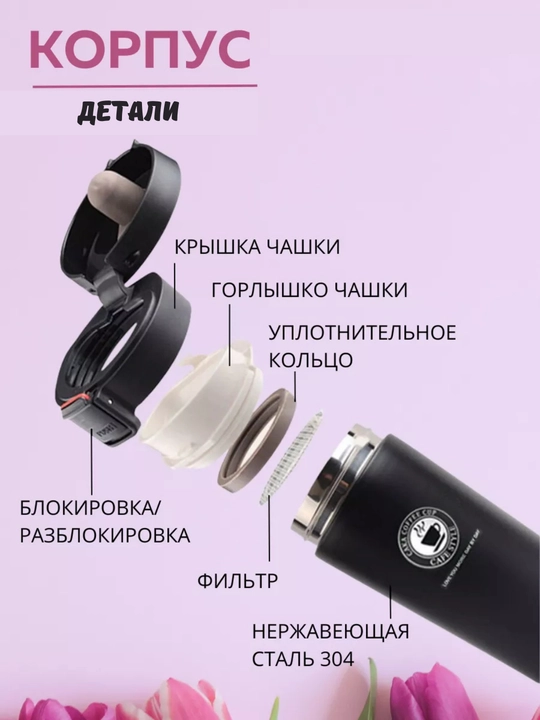 Термос для чая и кофе, термокружка из нержавеющей стали, 500 мл