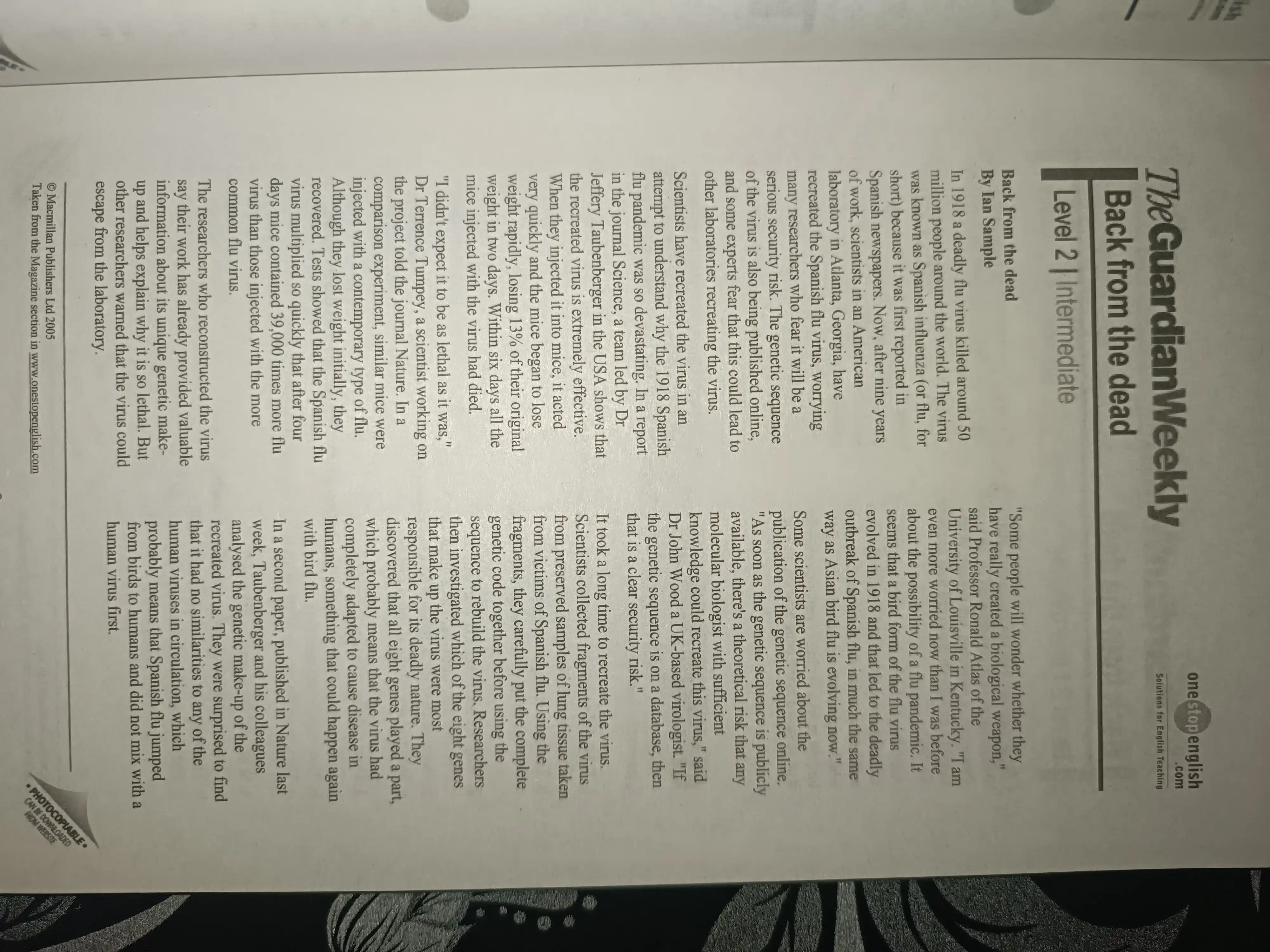 The Guardian Weekly Topikal News Lessons