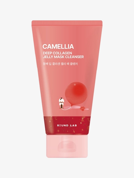 Очищающая гель-маска с коллагеном Round Lab Camellia Deep Coollagen Jelly Mask Cleanser - 