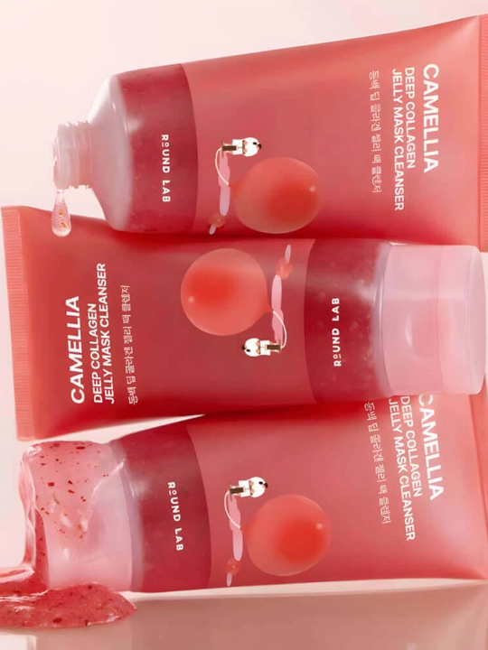 Очищающая гель-маска с коллагеном Round Lab Camellia Deep Coollagen Jelly Mask Cleanser