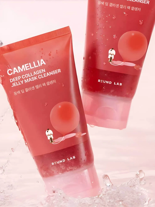 Очищающая гель-маска с коллагеном Round Lab Camellia Deep Coollagen Jelly Mask Cleanser