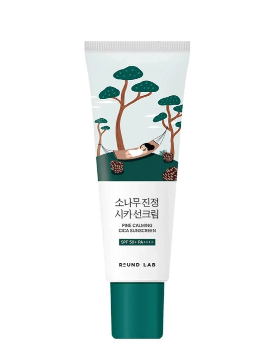 Спф крем для кожи с акне Round Lab Pine Calming Cica Sunscreen - 