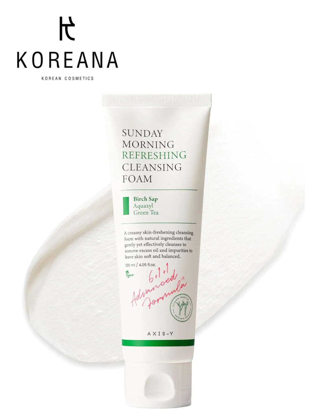 AXIS-Y Sunday Morning Refreshing Cleansing Foam yuvinish uchun namlovchi ko‘pik, 120 ml