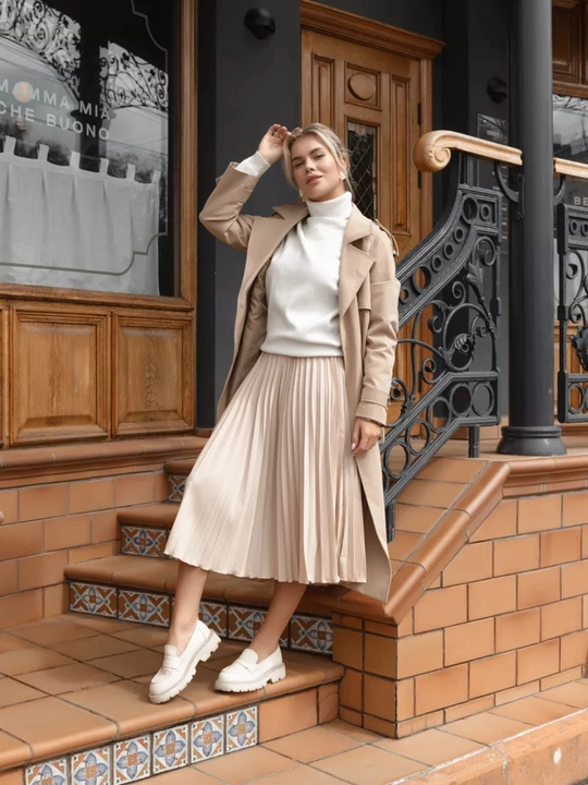 Юбка плиссе миди, для офиса и школы - EllyFashion