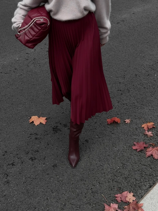 Юбка плиссе миди, для офиса и школы - EllyFashion