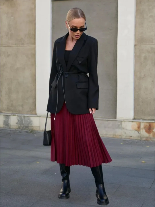 Юбка плиссе миди, для офиса и школы - EllyFashion