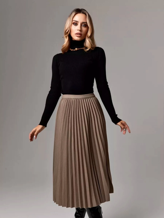 EllyFashion ofis va maktab uchun plisse midi yubkasi - 