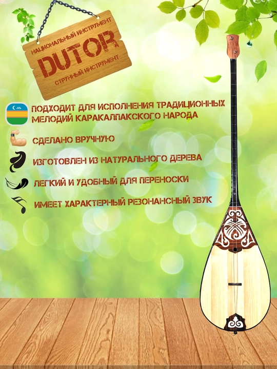 Национальный инструмент, дутор, струнный, традиционный, музыкальный