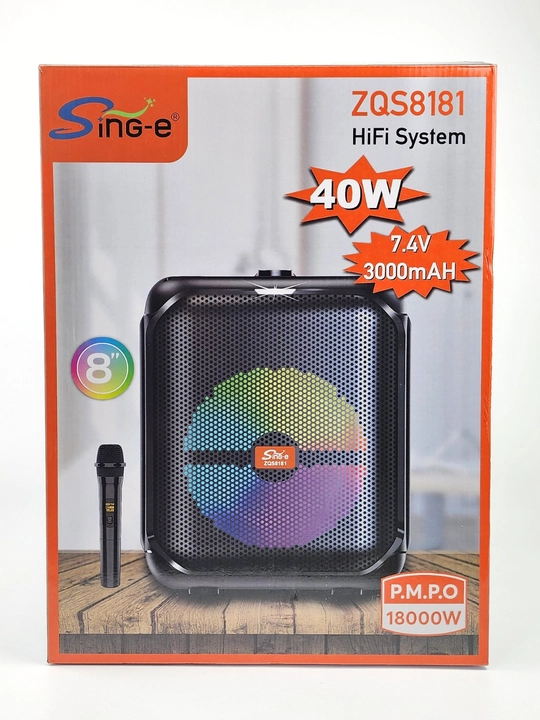 HiFi tizimi – kuchli bassli portativ kolonka, ZQS-8170, 18000W, RGB yoritgichi