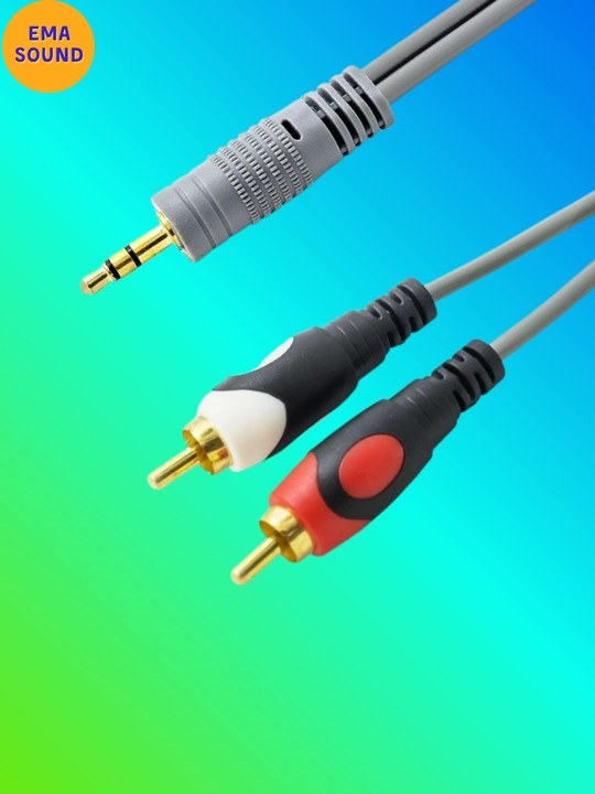 Aux to rca audio kabel 1. 5 metr 1. 8 metr qalin yumshoq qora va kulrang