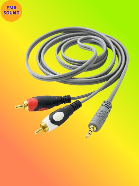 Aux to rca audio kabel 1. 5 metr 1. 8 metr qalin yumshoq qora va kulrang