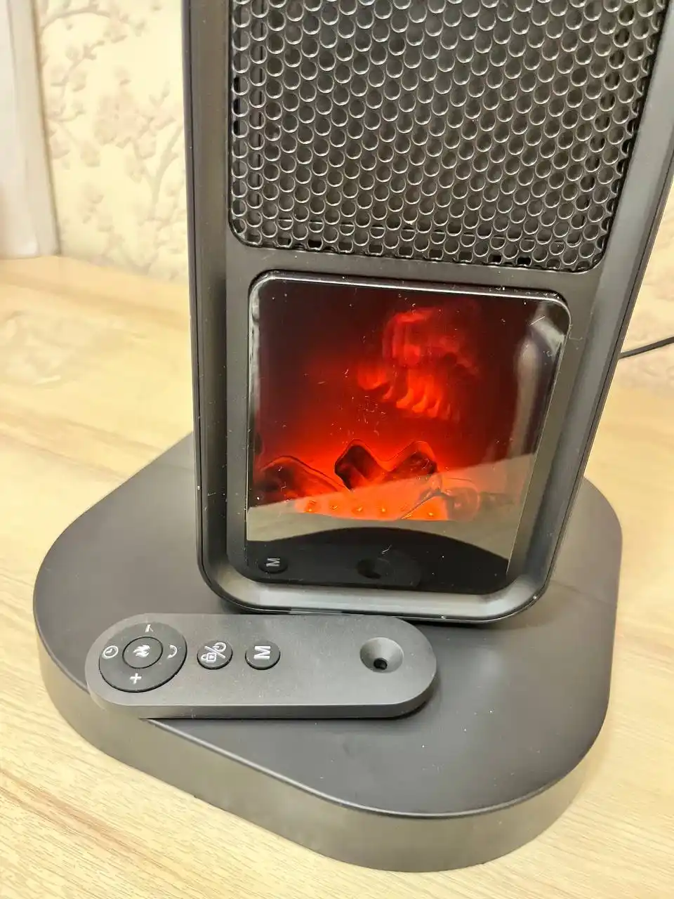 Обогреватель, тепловентилятор с камином Warm AIR , 15-45°C , таймер, автоповорот, 2200 Вт