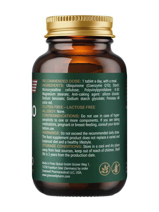 Greenwell Coenzyme Q10 100 мг, БАД для увеличение энергии и выносливости, 60 таб