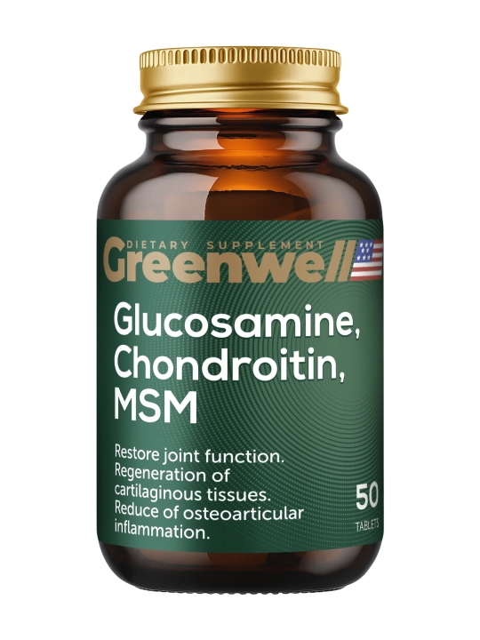 Greenwell Glucosamine, Chondroitin, MSM – здоровье суставов и подвижность