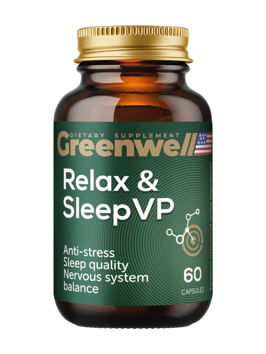 Uyqu va asab tizimi uchun Bad, anti-stress, halol, 60 kapsula, Greenwell - 