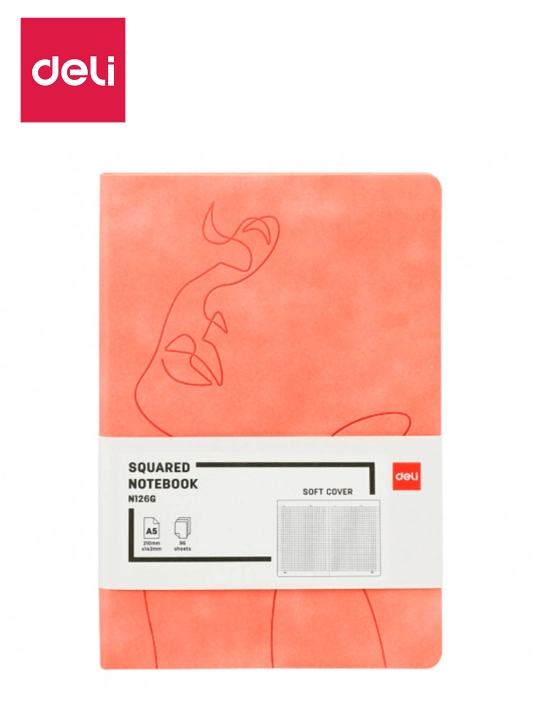 Книжка записная 96 л, A5 (рз) N126G Deli (клетка), 126G-N-pk - 