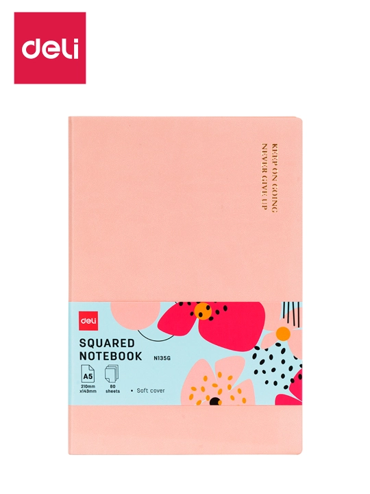 Книжка записная 80л A5 (рз) N135G Deli  (клетка), 135G-N-pk - 