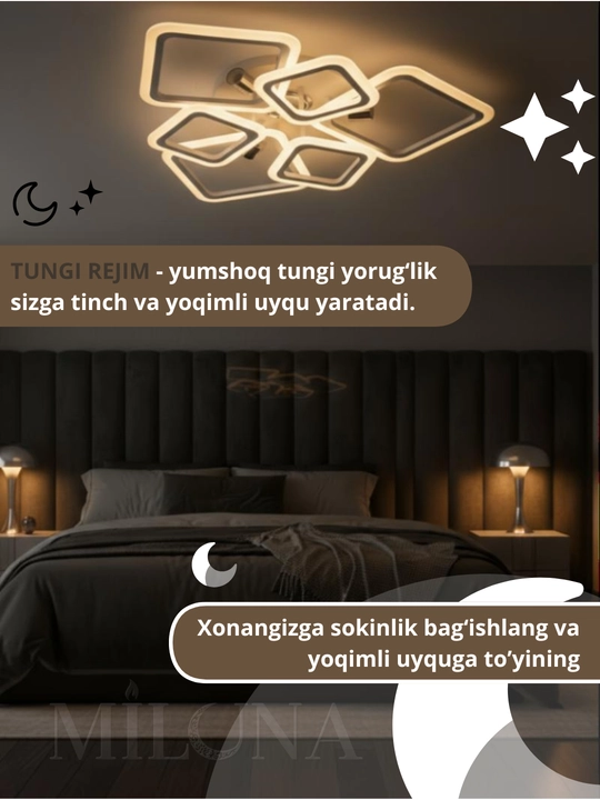 Люстра потолочная LED колонкой с пультом, 3 режима освещения, для спальни, зала и кухни