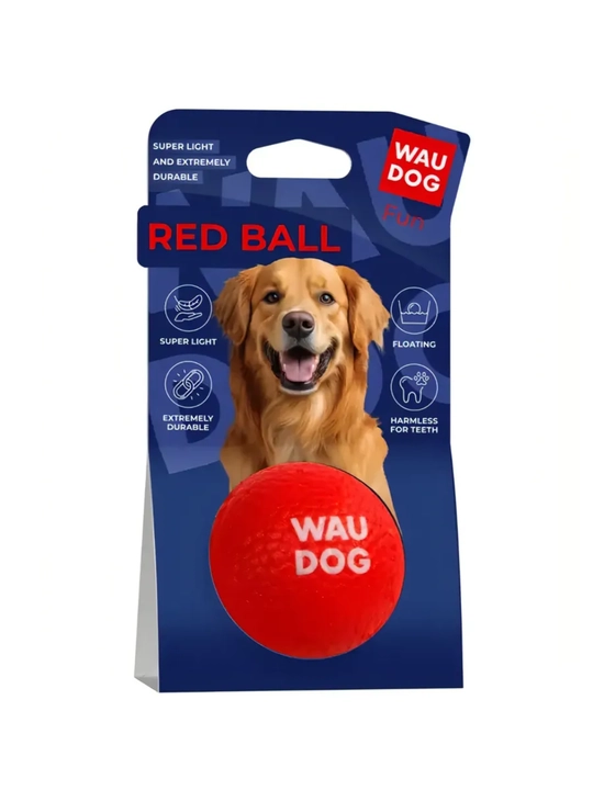 Игрушка мяч с пожизненной гарантией для собак WAUDOG Fun Red Ball - 