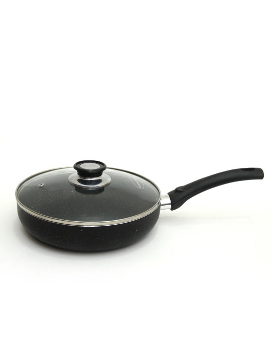 Tova Baroly shisha qopqoqli, yopishmaydigan qoplamali GranitEco, skovorodka, 24, 26, 28 sm