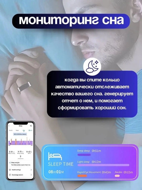 Smart Ring aqlli uzuk, smart uzuk 14 nazorat funkisyasi, zanglamas po'latdan tayyorlangan