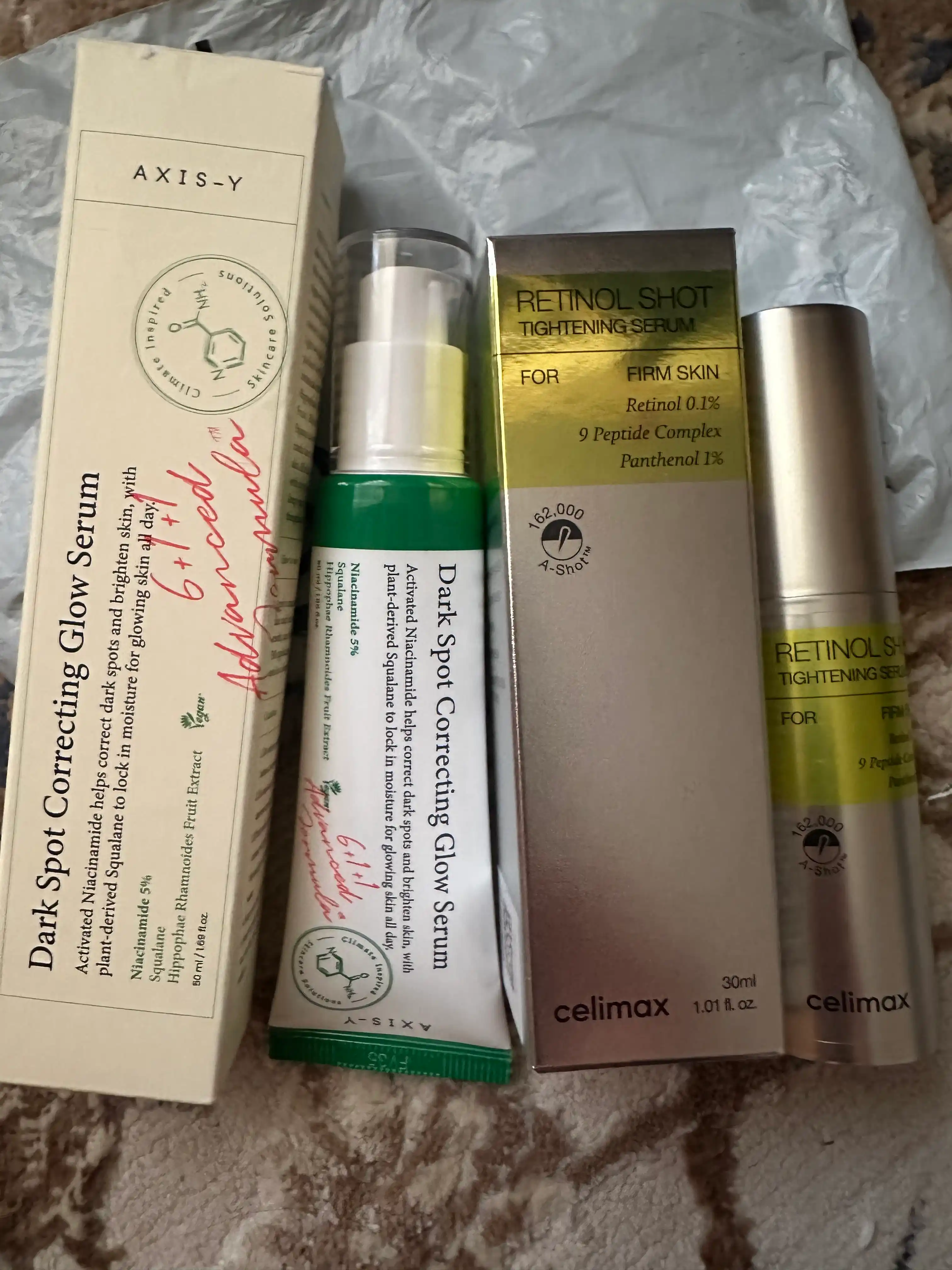 Yuzni tortuvchi krem va mustahkamlovchi zardob retinol bilan, Celimax