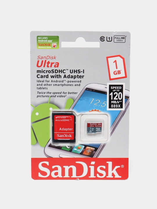 SanDisk Ultra MicroSD karta UHS-I (adapter bilan)