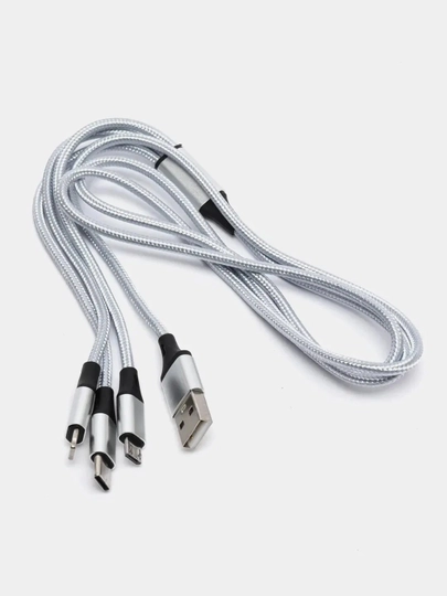 Универсальный зараядный кабель 3 в 1 iPhone / Micro USB / Type-C - 