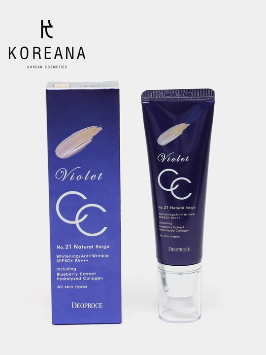 Tonal SS yuz kremi DEOPROCE VIOLET CC CREAM SPF50+ PA+++ - 